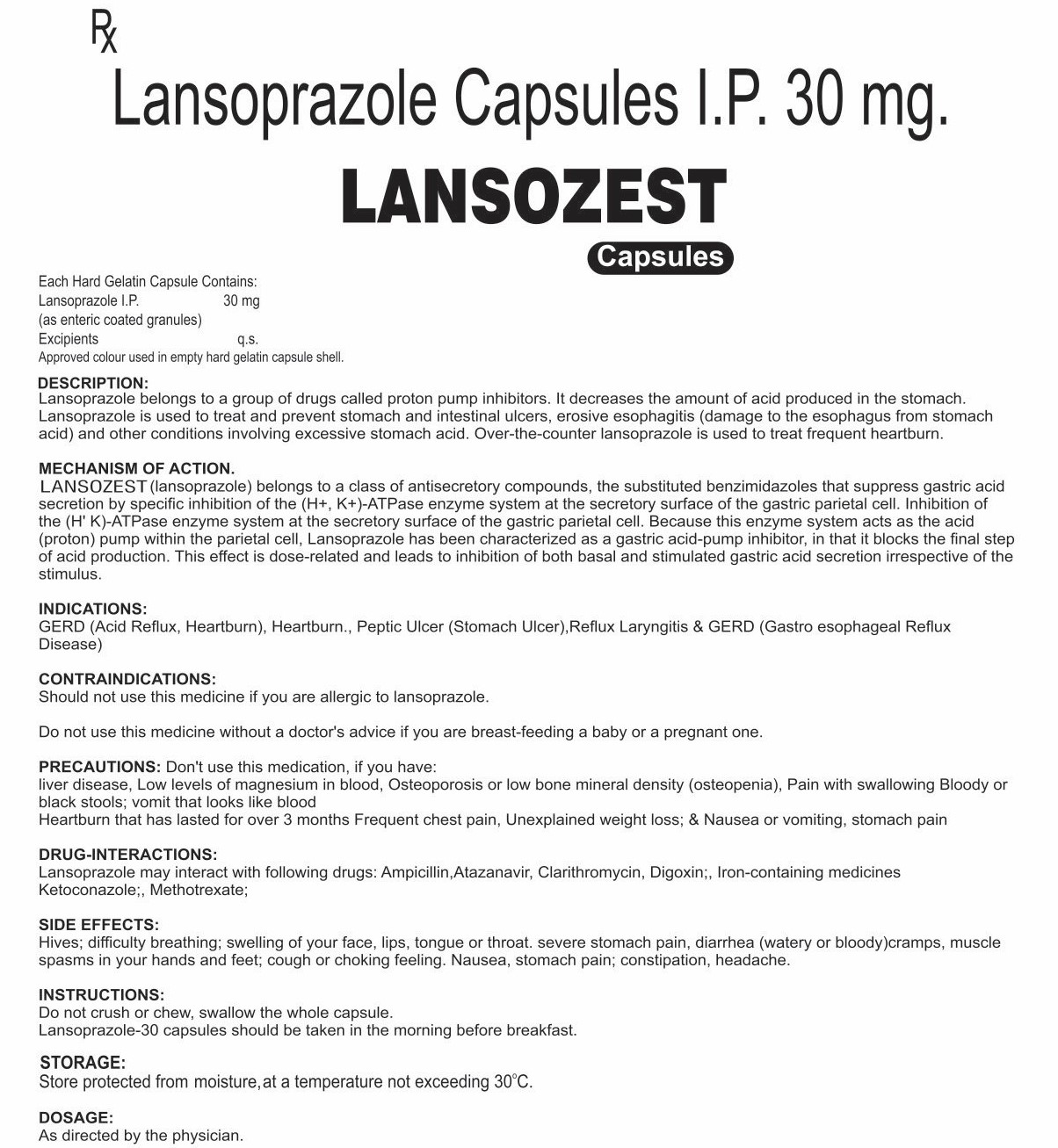 LANSOZEST CAPSULES